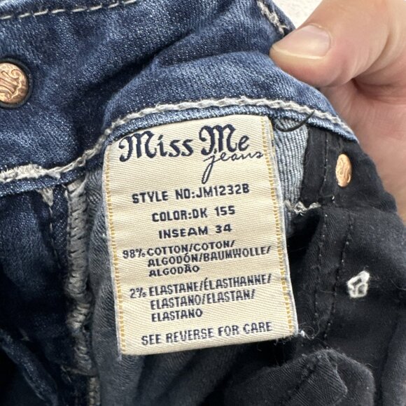 Miss Miss Women’s 28x30 Blue Denim Jeans Bootcut Embroidered Stretch Cut Off - Picture 8 of 8